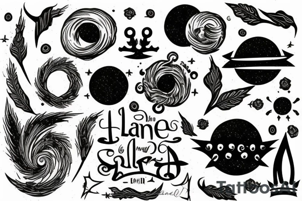 Laurel crown falling into a black hole tattoo idea