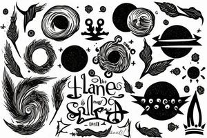 Laurel crown falling into a black hole tattoo idea
