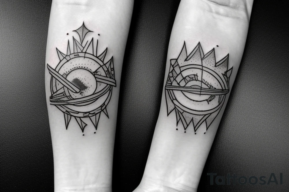 Laurel crown falling into a black hole tattoo idea