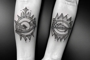 Laurel crown falling into a black hole tattoo idea