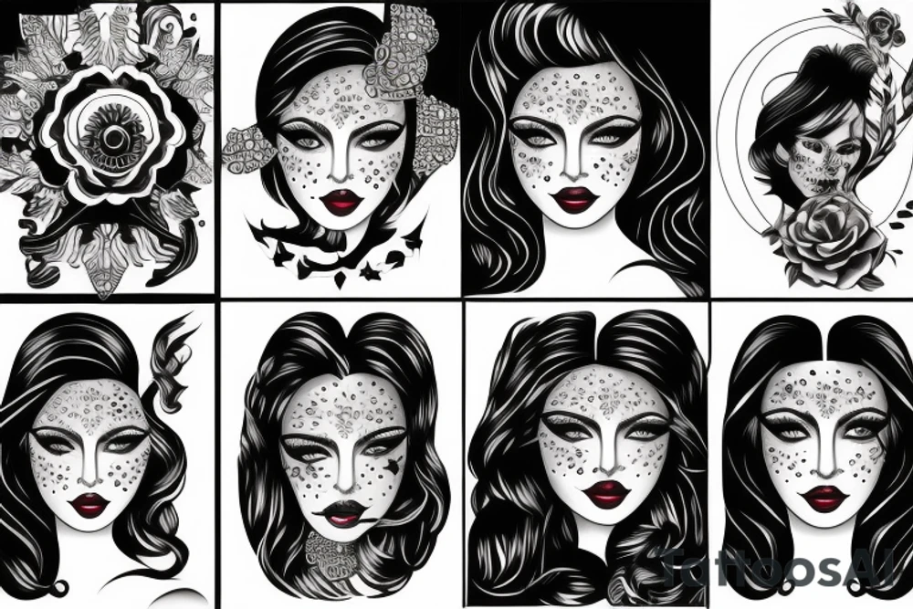 Star eyes lady naturally glamorous headshot tattoo idea
