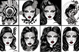 Star eyes lady naturally glamorous headshot tattoo idea