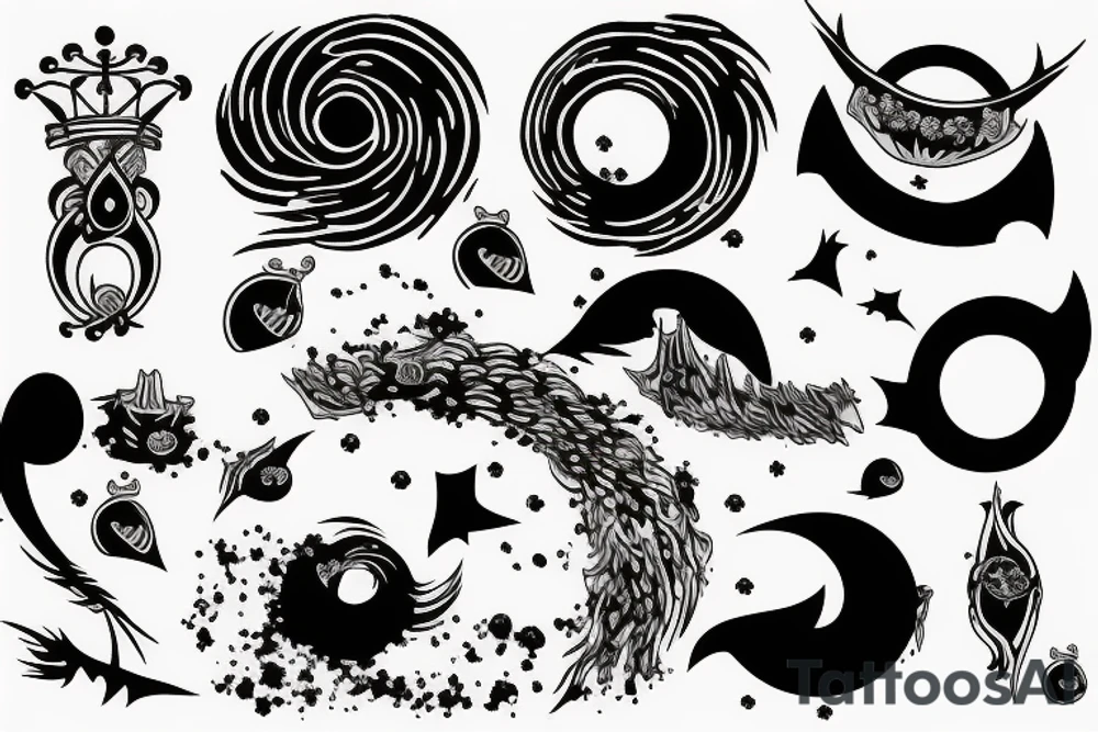 Laurel crown falling into a black hole tattoo idea