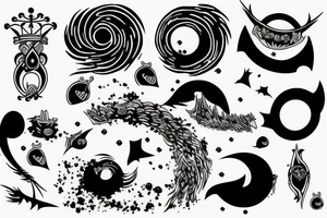 Laurel crown falling into a black hole tattoo idea