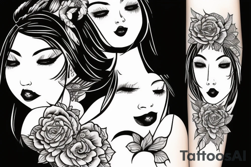 Stars for eyes lady naturally glamorous headshot tattoo idea