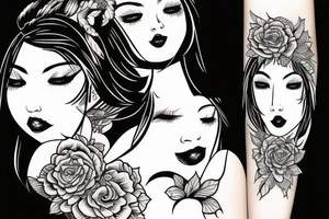 Stars for eyes lady naturally glamorous headshot tattoo idea