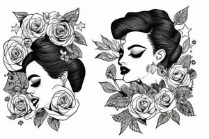 Stars for eyes lady naturally glamorous headshot tattoo idea