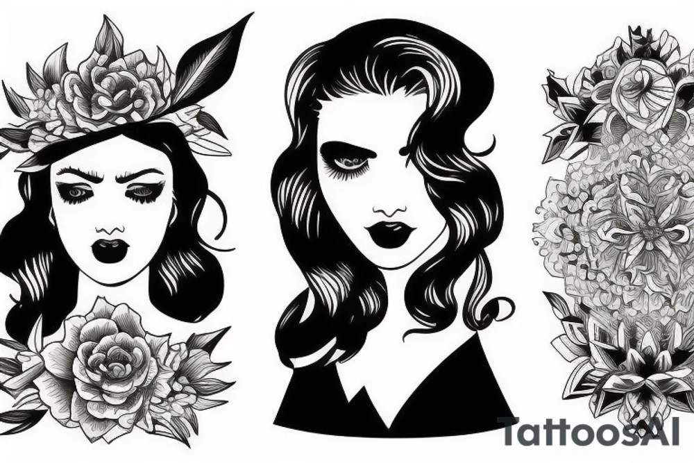 Stars for eyes lady naturally glamorous headshot tattoo idea