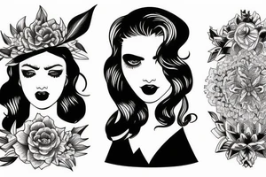 Stars for eyes lady naturally glamorous headshot tattoo idea