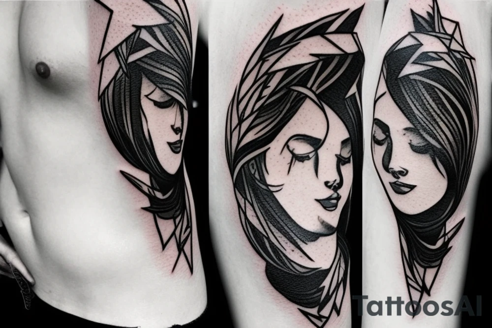 Stars for eyes lady naturally cool mullet tattoo idea