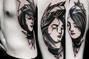 Stars for eyes lady naturally cool mullet tattoo idea