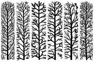 Trees with a tall thin stone that says Campbell tattoo idea