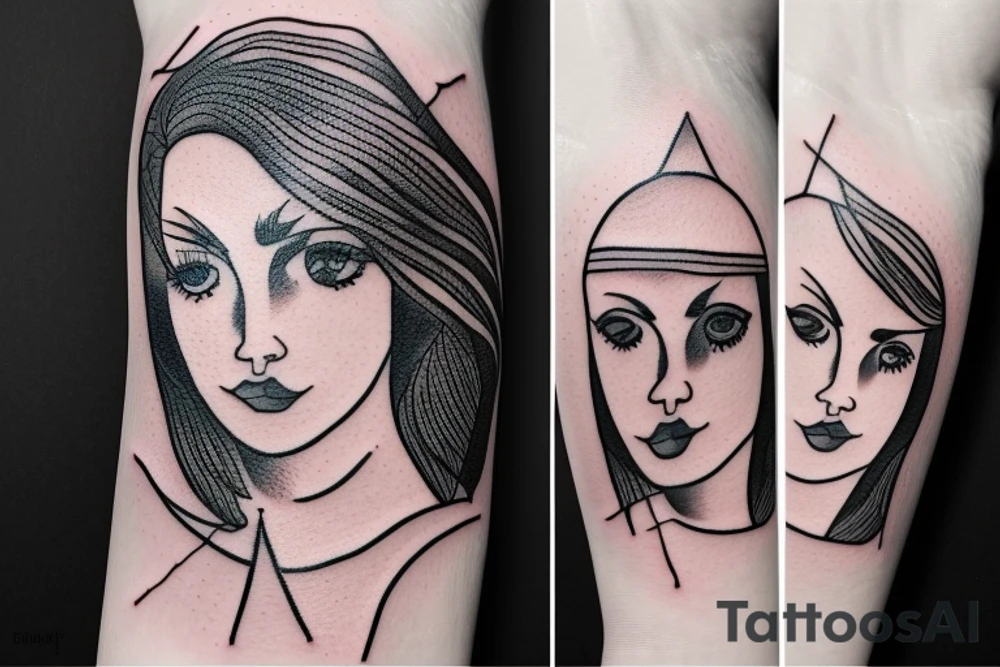 Stars for eyes lady naturally cool mullet tattoo idea
