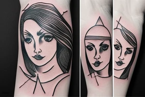 Stars for eyes lady naturally cool mullet tattoo idea