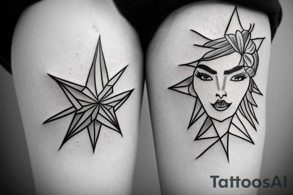 Stars for eyes lady naturally cool mullet tattoo idea