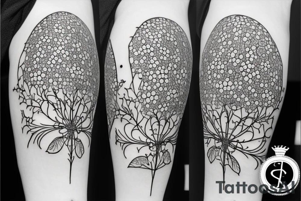The silhouette of a goblet with Queen Anne’s lace inside of it tattoo idea