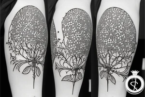 The silhouette of a goblet with Queen Anne’s lace inside of it tattoo idea