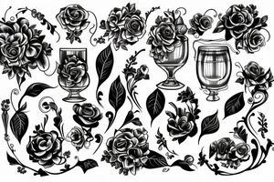 A goblet with flowers on it tattoo idea