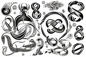 Infinity with cancer zodiac sign tattoo idea