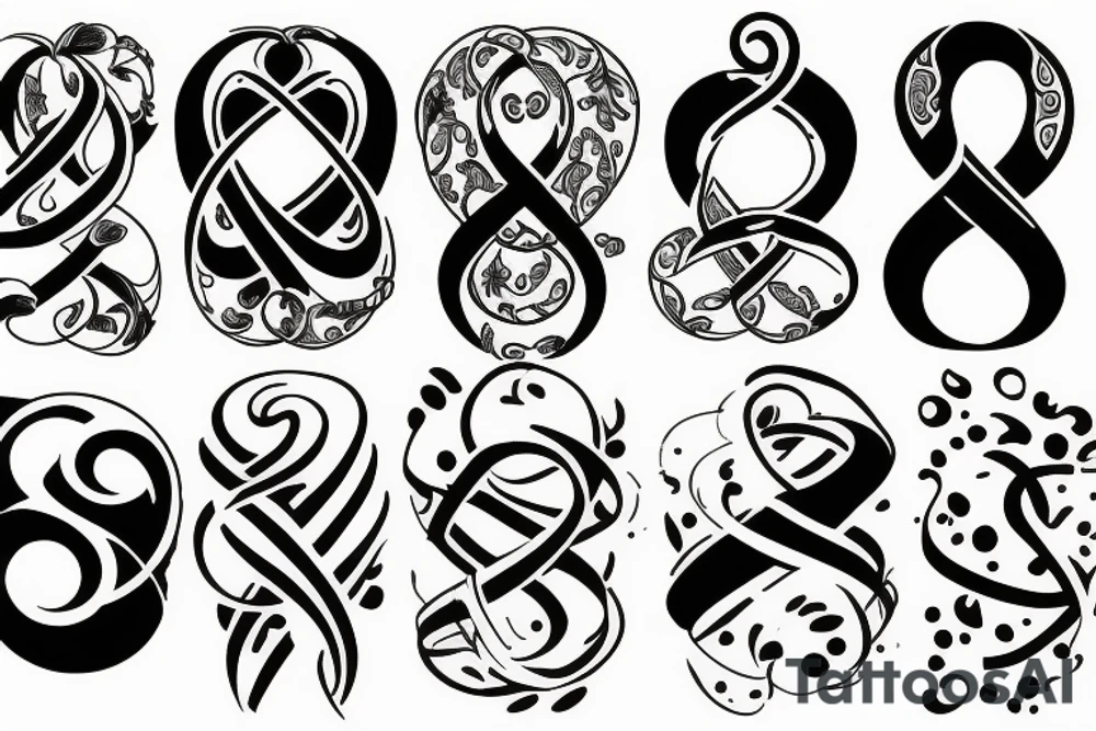 Infinity with cancer zodiac sign tattoo idea