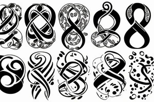 Infinity with cancer zodiac sign tattoo idea