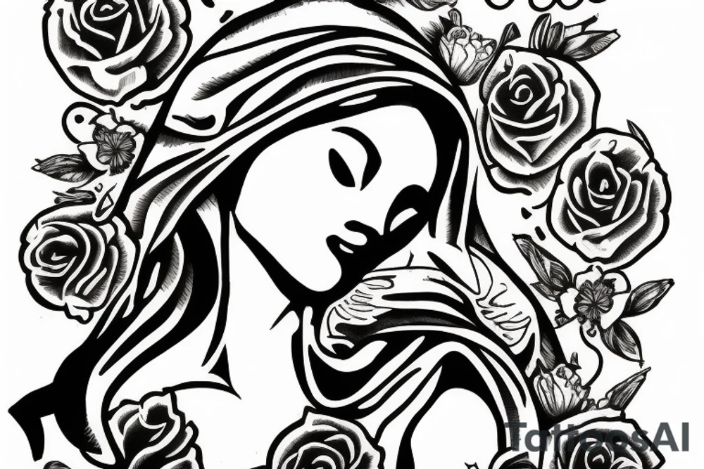 Mother mary tattoo idea