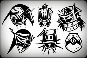 Simple cartoon Knight sketch tattoo idea