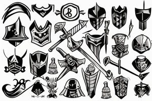 Simple cartoon Knight sketch tattoo idea