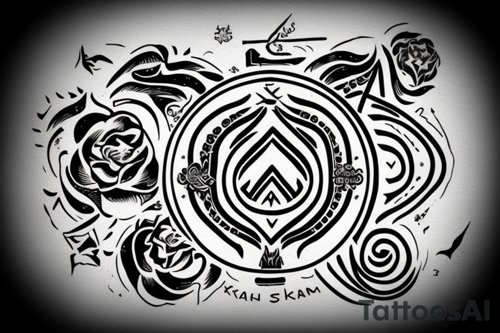 Karma symbol with LIBRA Sign tattoo idea