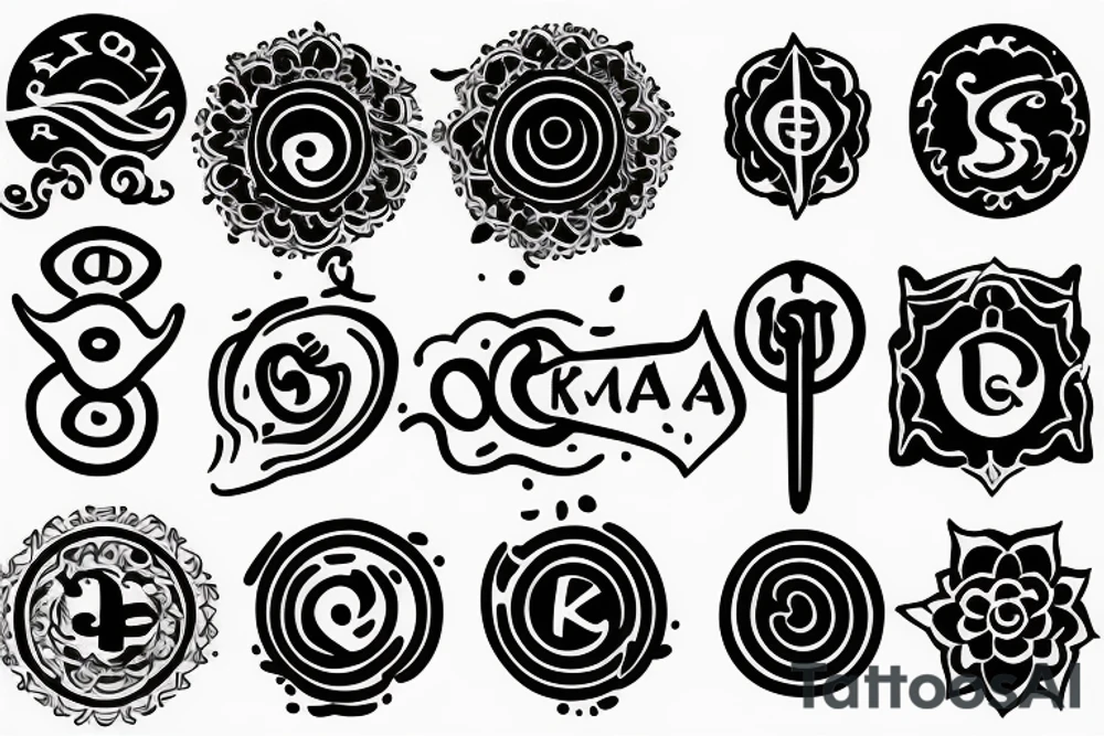 Karma symbol with LIBRA Sign tattoo idea