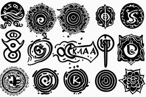 Karma symbol with LIBRA Sign tattoo idea