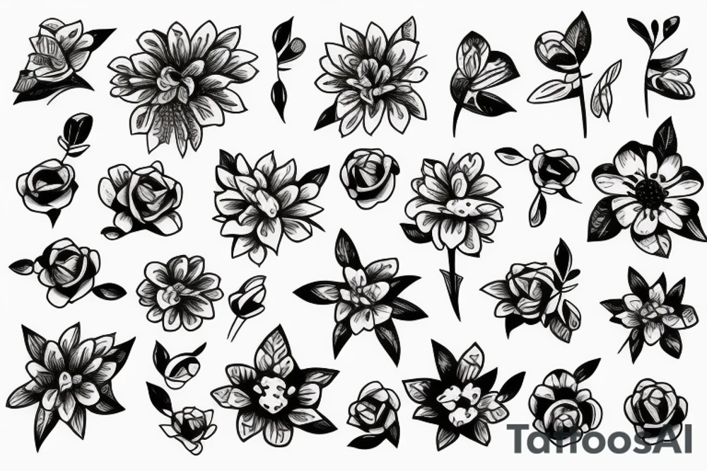 flowers with a cross tattoo idea