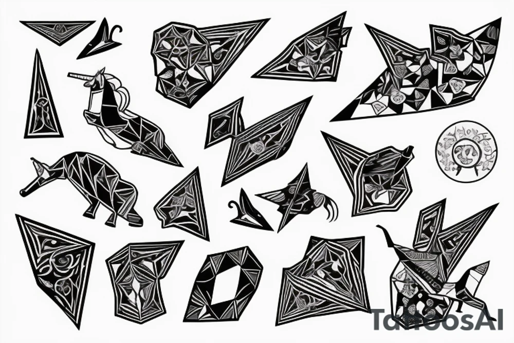 Carpet plane with unicorn tattoo idea