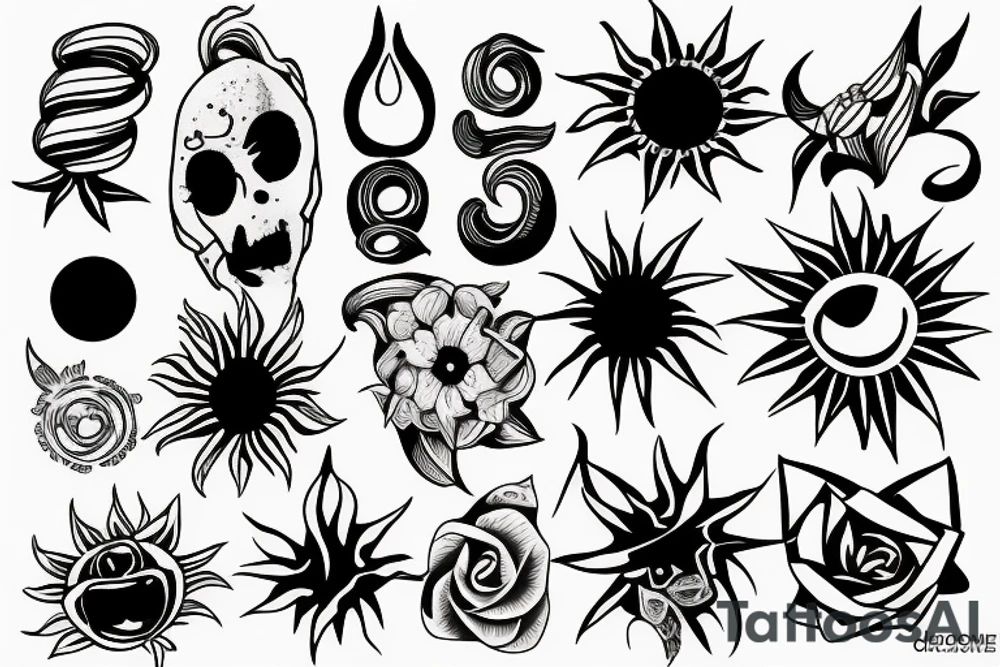 Simple sun tattoo idea