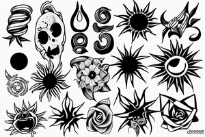 Simple sun tattoo idea
