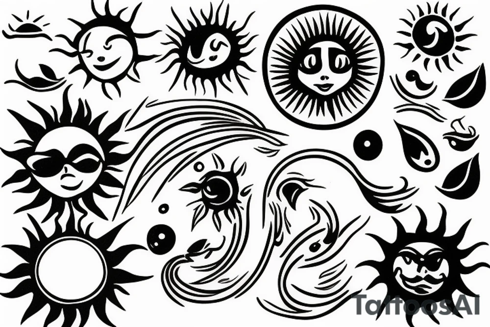 Simple sun tattoo idea
