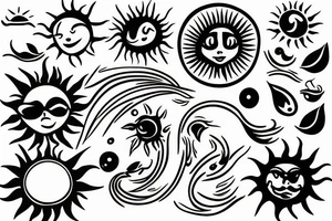 Simple sun tattoo idea