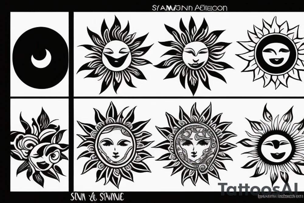 Simple sun feminine tattoo idea