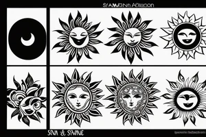 Simple sun feminine tattoo idea