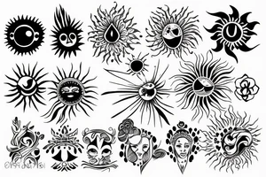 Simple sun feminine tattoo idea
