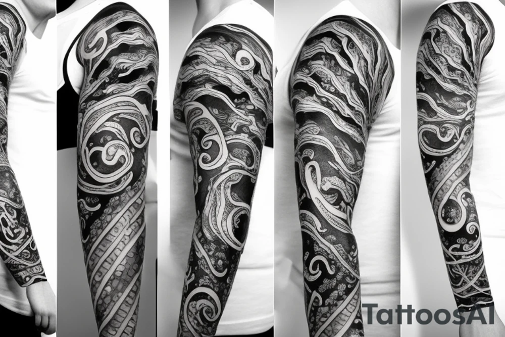 Sea creature sleeve tattoo idea