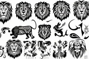 Leo star sign lion tattoo idea