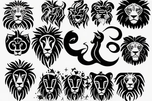Leo star sign lion tattoo idea