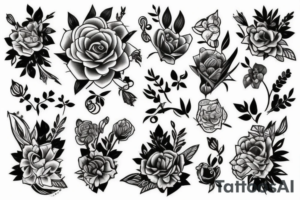 sneak and flowers tattoo idea