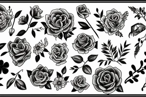 sneak and flowers tattoo idea