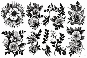 Sneak and flowers tattoo idea