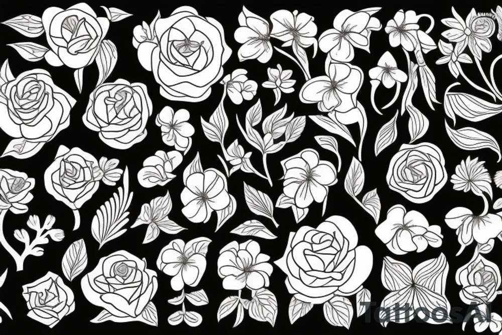 Sneak and flowers tattoo idea