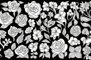 Sneak and flowers tattoo idea
