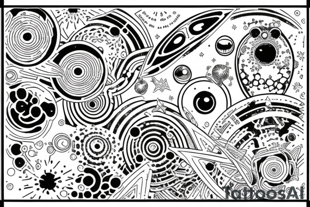 dot work saturn tattoo idea