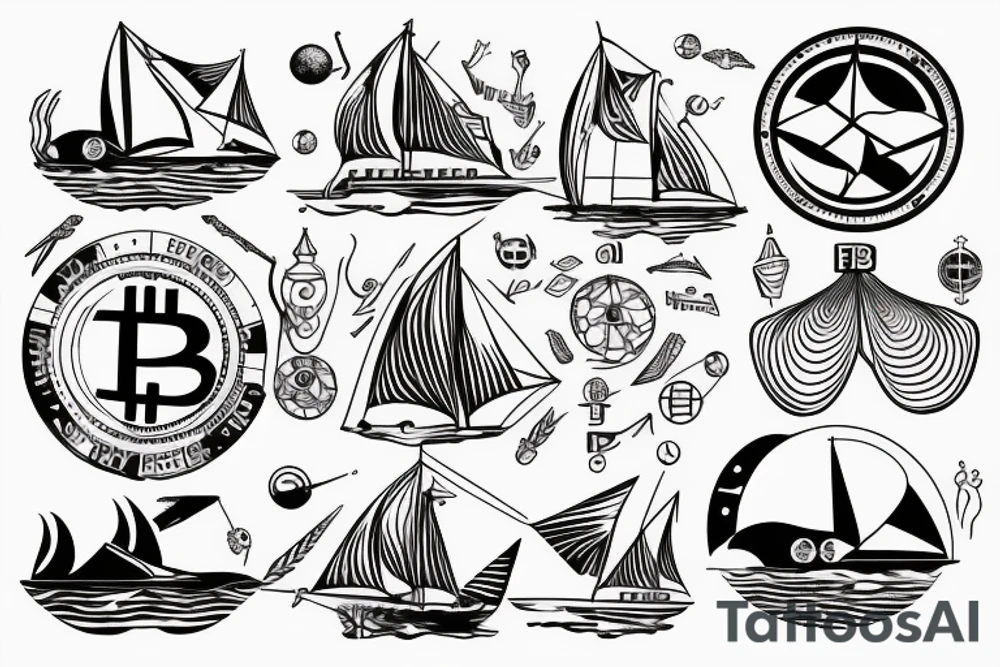 future, science, crypto, travel, sailing, trading tattoo idea